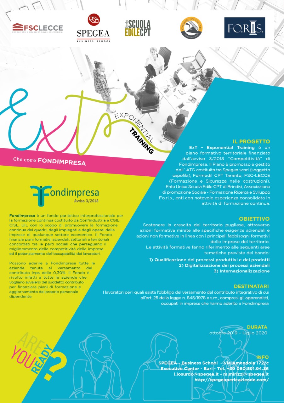 FONDIMPRESA EXT- EXPONENTIAL TRAINING - Spegea Business School